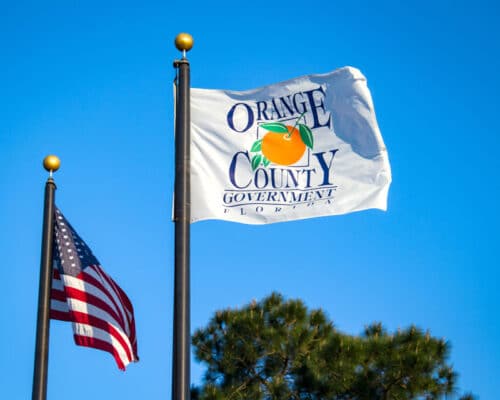 Orange County Florida & USA flag